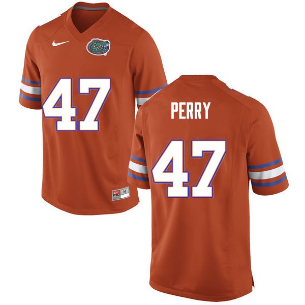 Men #47 Austin Perry Florida Gators College Football Jersey Orange
